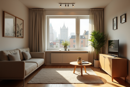 Appartement studio lumineux avec vue sur quartier abordable