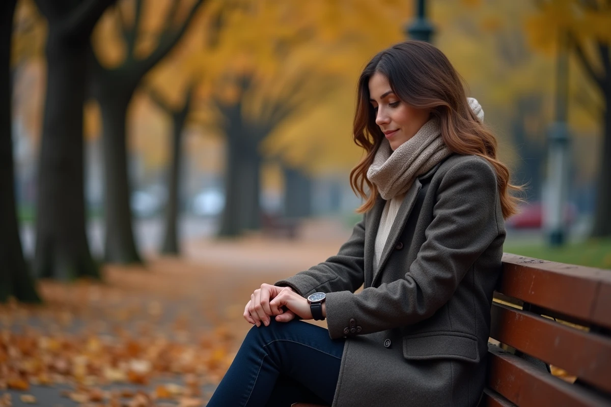 Femme seule sur un banc d