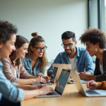 Groupe d'étudiants divers en formation universitaire