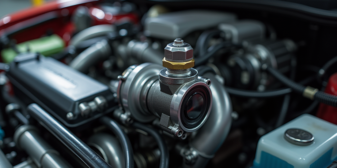 Moteur turbo moderne avec capteur de pression en focus