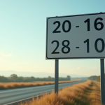 Panneau routier moderne avec miles et kilometres en plein air