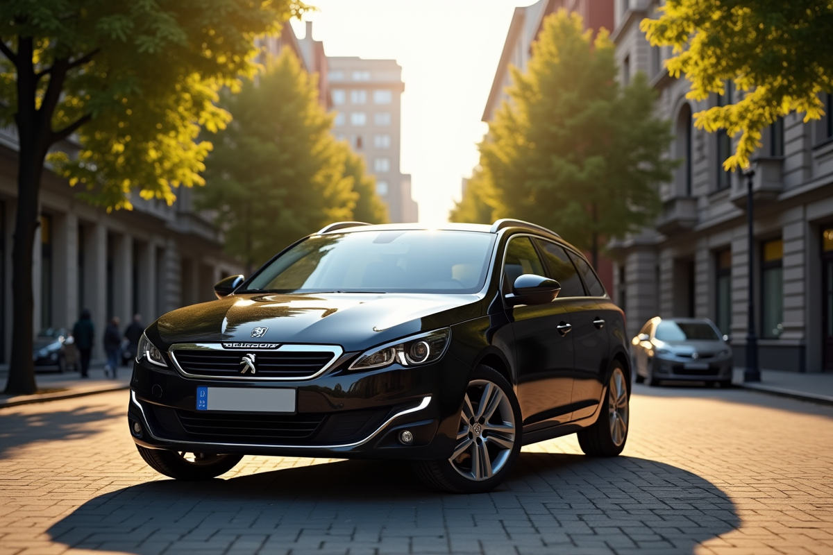 Peugeot 308 SW stationnement en ville en journée