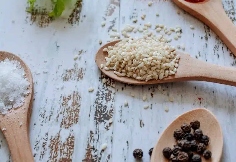 brown wooden spoon with brown powder