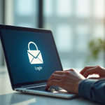 Personne utilisant un ordinateur portable dans un espace de travail lumineux